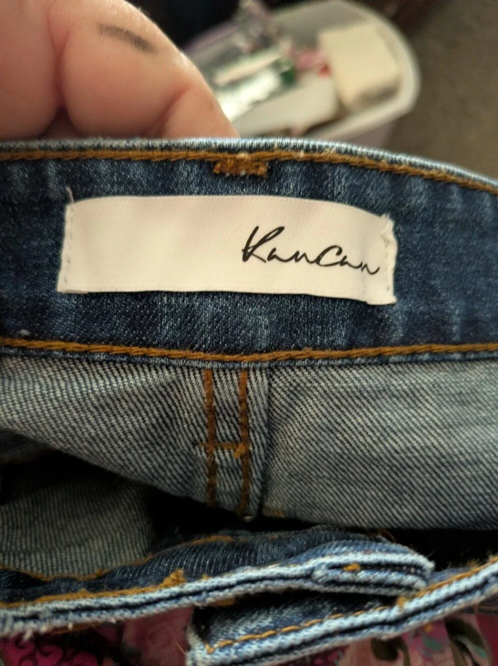 Kancan Button Fly Denim Mini Jean Skirt Size Medium